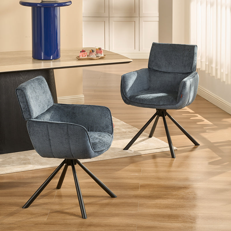 Fauteuil salle à manger pivotantes à 360° Elara [Lot de 2] [Chenille]