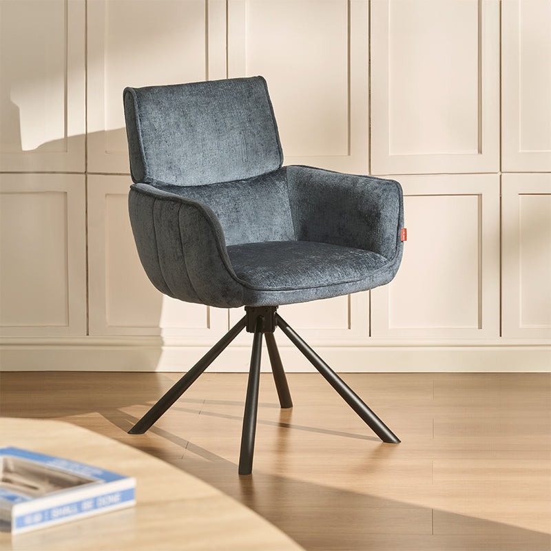 Fauteuil salle à manger pivotantes à 360° Elara [Lot de 2] [Chenille]