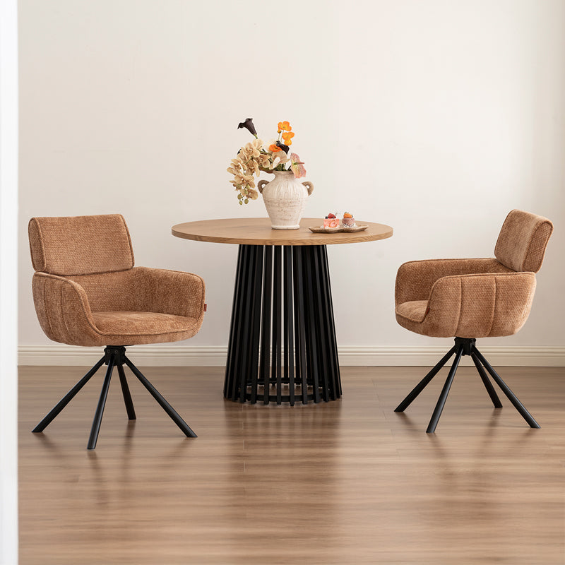 Fauteuil salle à manger pivotantes à 360° Elara [Lot de 2] [Chenille]