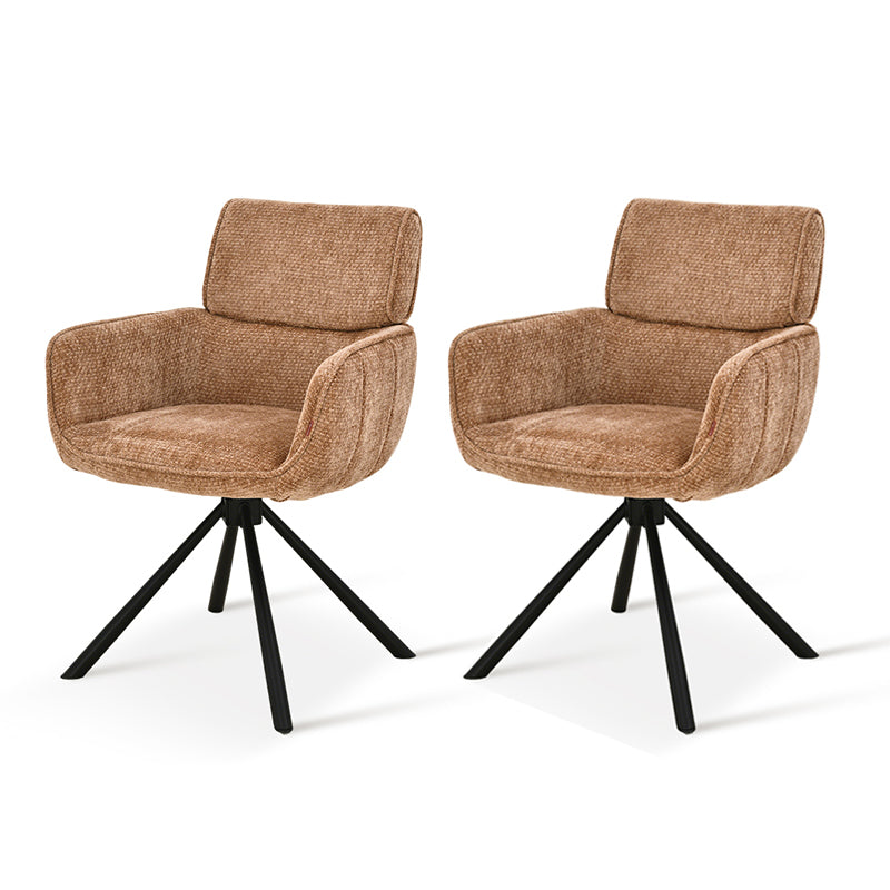 Fauteuil salle à manger pivotantes à 360° Elara [Lot de 2] [Chenille]