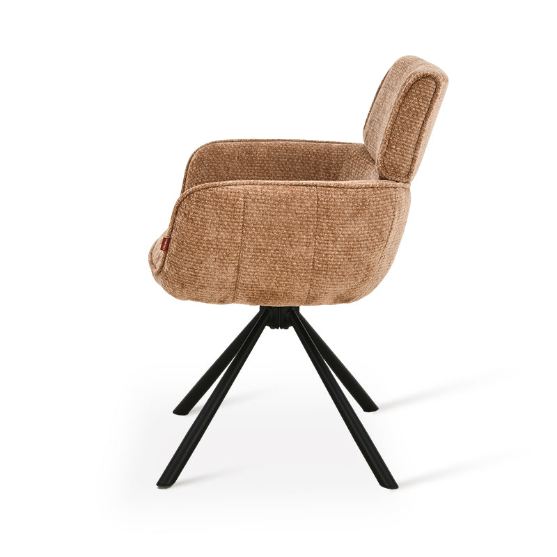 Fauteuil salle à manger pivotantes à 360° Elara [Lot de 2] [Chenille]