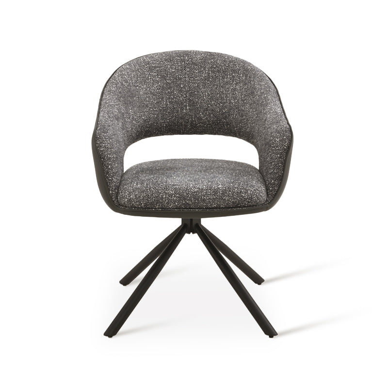 Fauteuil salle à manger Pivotant à 180° Bronywn [Lot de 2] [Tissu en lin & Simili cuir]
