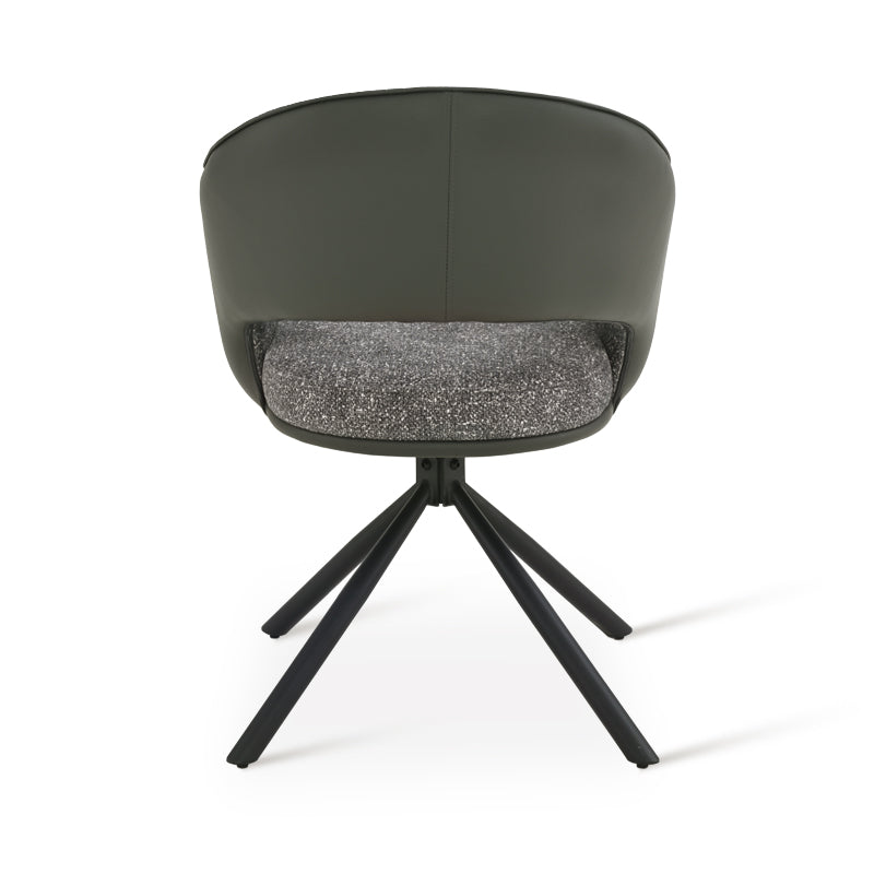 Fauteuil salle à manger Pivotant à 180° Bronywn [Lot de 2] [Tissu en lin & Simili cuir]