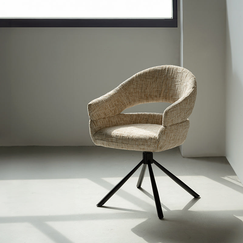 Fauteuil salle à manger pivotantes à 360° Briar Sleek [Lot de 2] [Tissu en lin]
