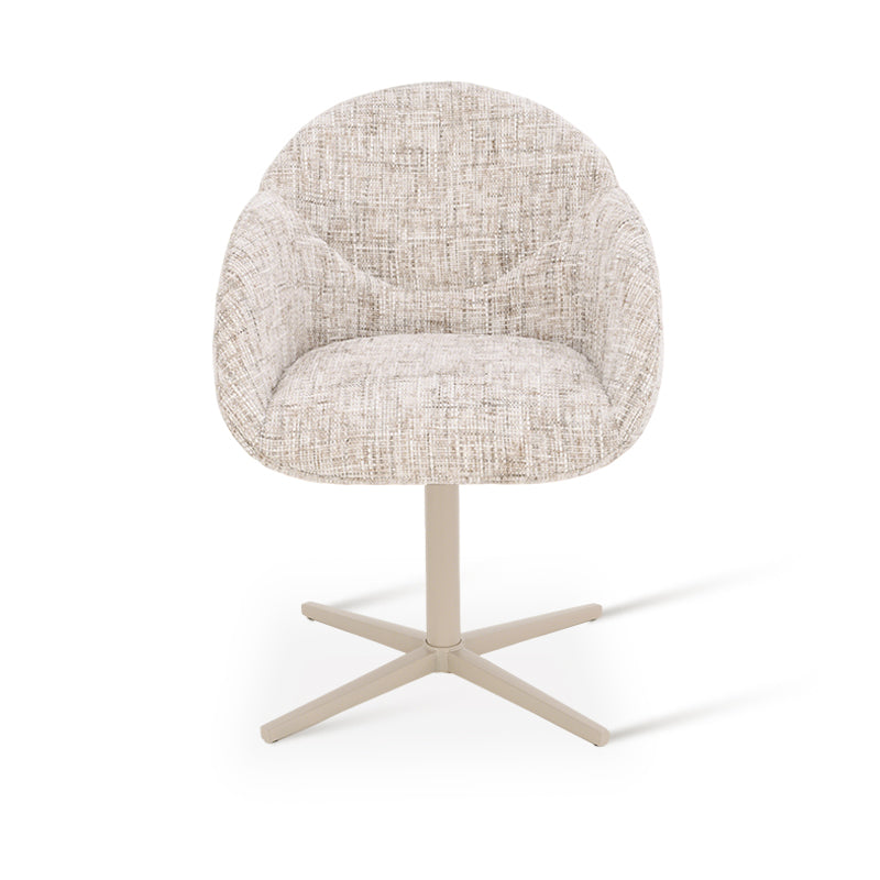 Fauteuil salle à manger pivotantes à 360° Niamh [Lot de 1] [Tissu en lin]