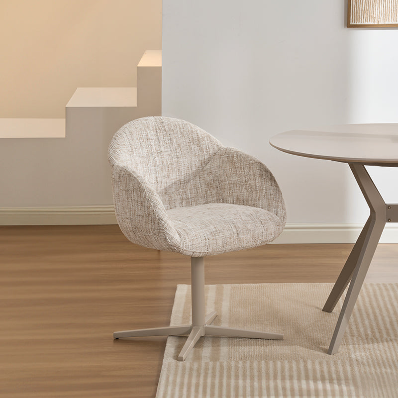 Fauteuil salle à manger pivotantes à 360° Niamh [Lot de 1] [Tissu en lin]