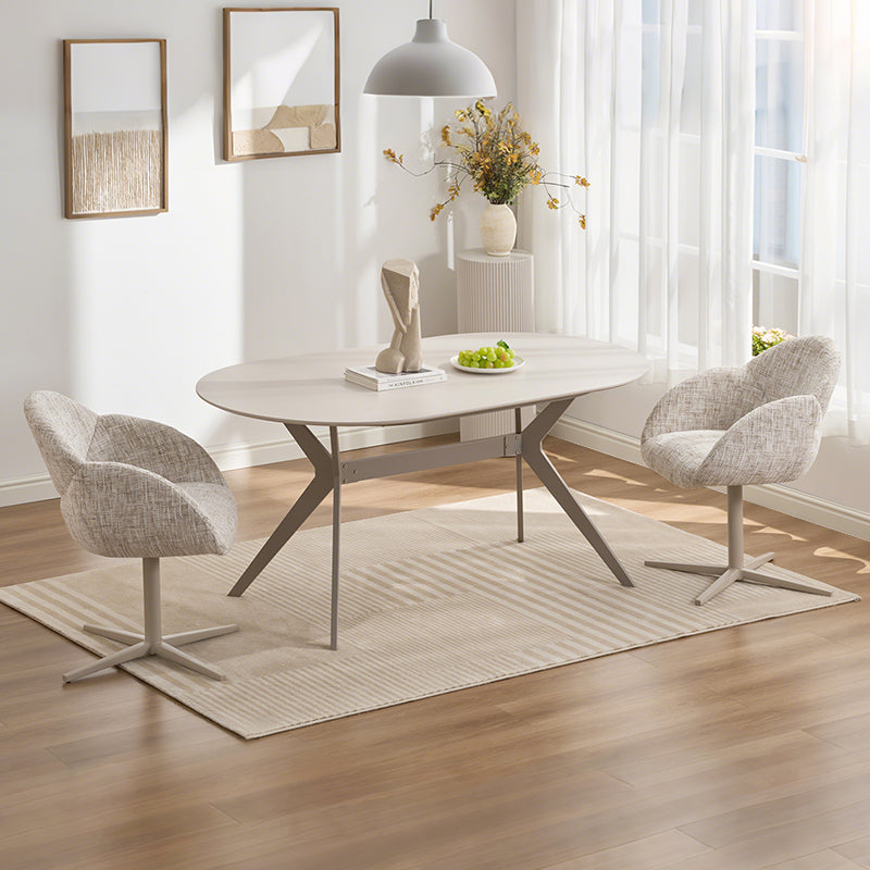 Fauteuil salle à manger pivotantes à 360° Niamh [Lot de 1] [Tissu en lin]