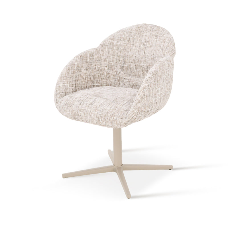 Fauteuil salle à manger pivotantes à 360° Niamh [Lot de 1] [Tissu en lin]