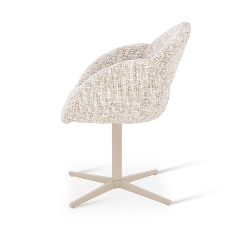 Fauteuil salle à manger pivotantes à 360° Niamh [Lot de 1] [Tissu en lin]