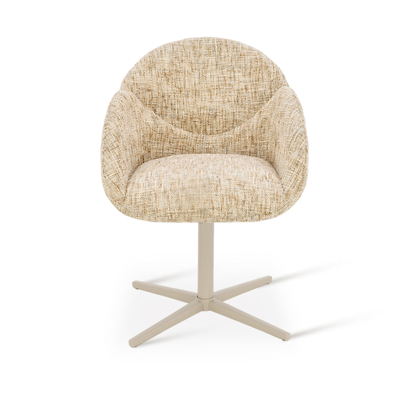 Fauteuil salle à manger pivotantes à 360° Niamh [Lot de 1] [Tissu en lin]