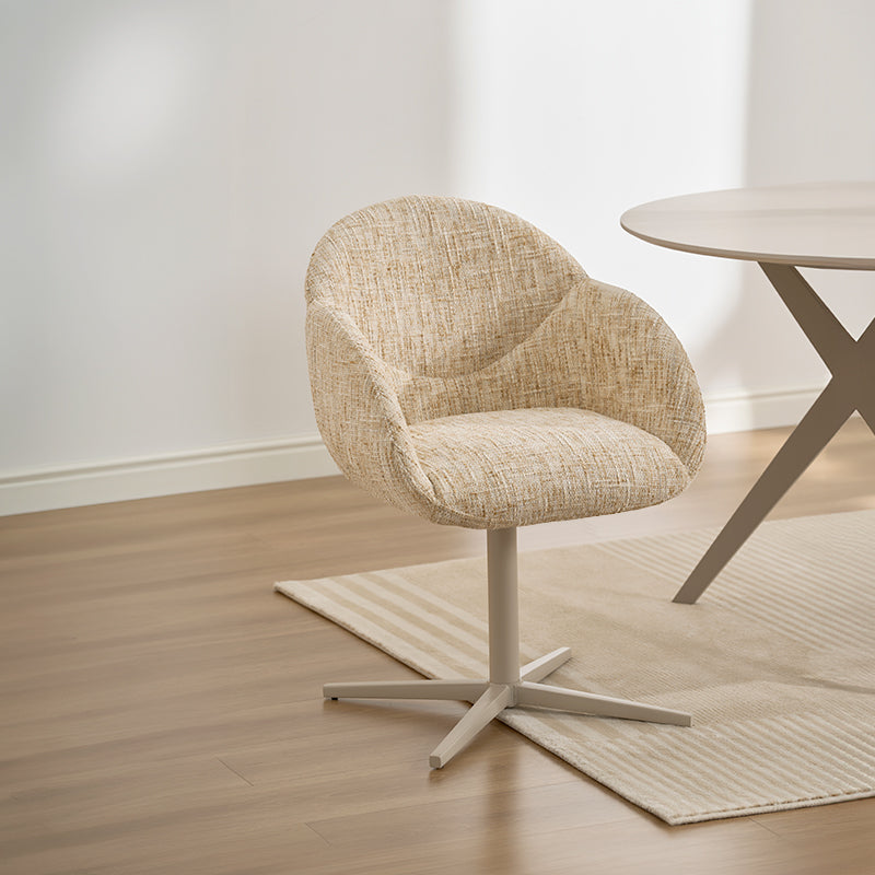 Fauteuil salle à manger pivotantes à 360° Niamh [Lot de 1] [Tissu en lin]