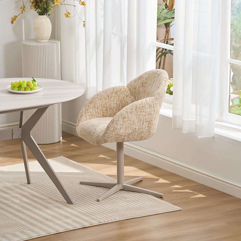 Fauteuil salle à manger pivotantes à 360° Niamh [Lot de 1] [Tissu en lin]