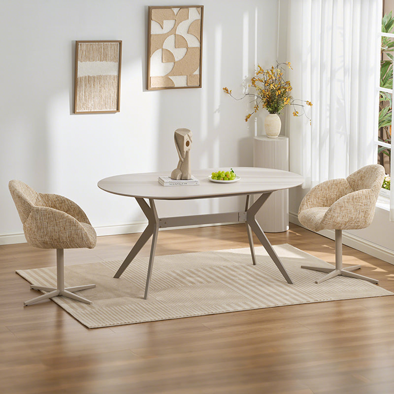 Fauteuil salle à manger pivotantes à 360° Niamh [Lot de 1] [Tissu en lin]