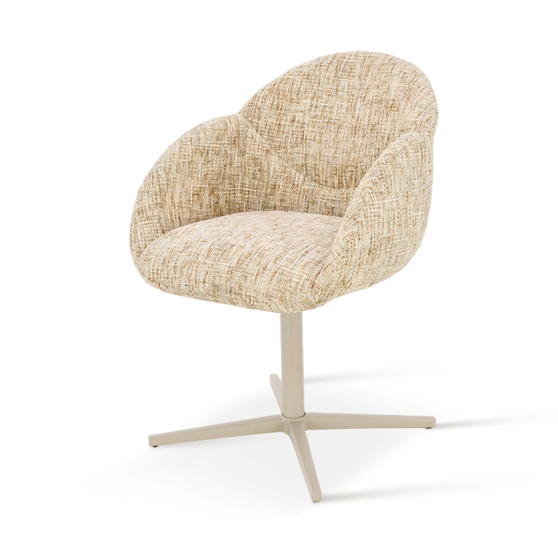 Fauteuil salle à manger pivotantes à 360° Niamh [Lot de 1] [Tissu en lin]