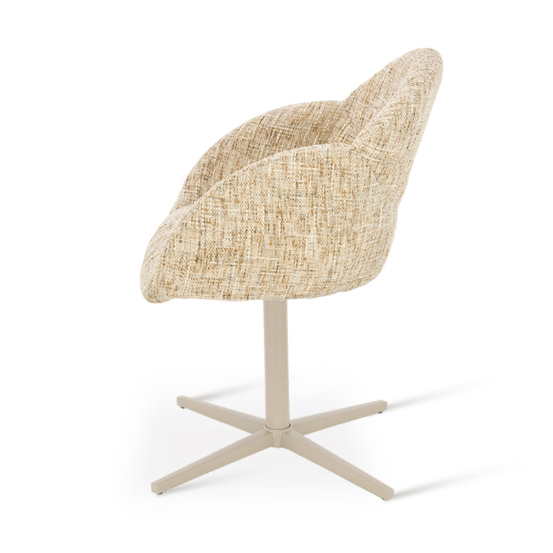 Fauteuil salle à manger pivotantes à 360° Niamh [Lot de 1] [Tissu en lin]