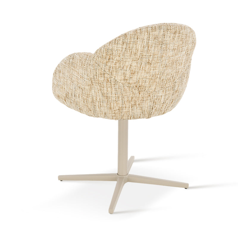 Fauteuil salle à manger pivotantes à 360° Niamh [Lot de 1] [Tissu en lin]