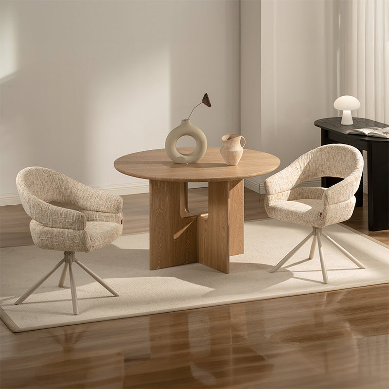Fauteuil salle à manger pivotantes à 360° Briar Sleek [Lot de 1] [Tissu effet lin]
