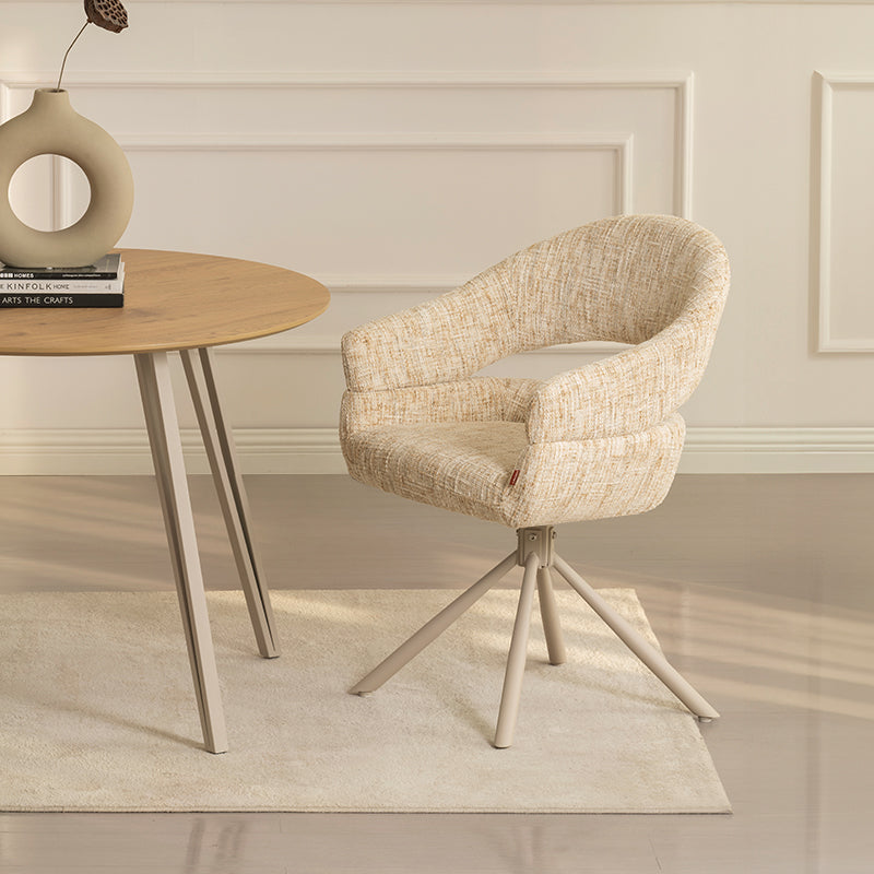 Fauteuil salle à manger pivotantes à 360° Briar Sleek [Lot de 1] [Tissu effet lin]