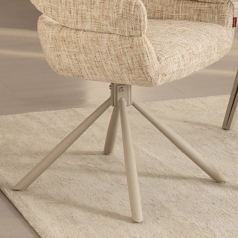 Fauteuil salle à manger pivotantes à 360° Briar Sleek [Lot de 1] [Tissu effet lin]