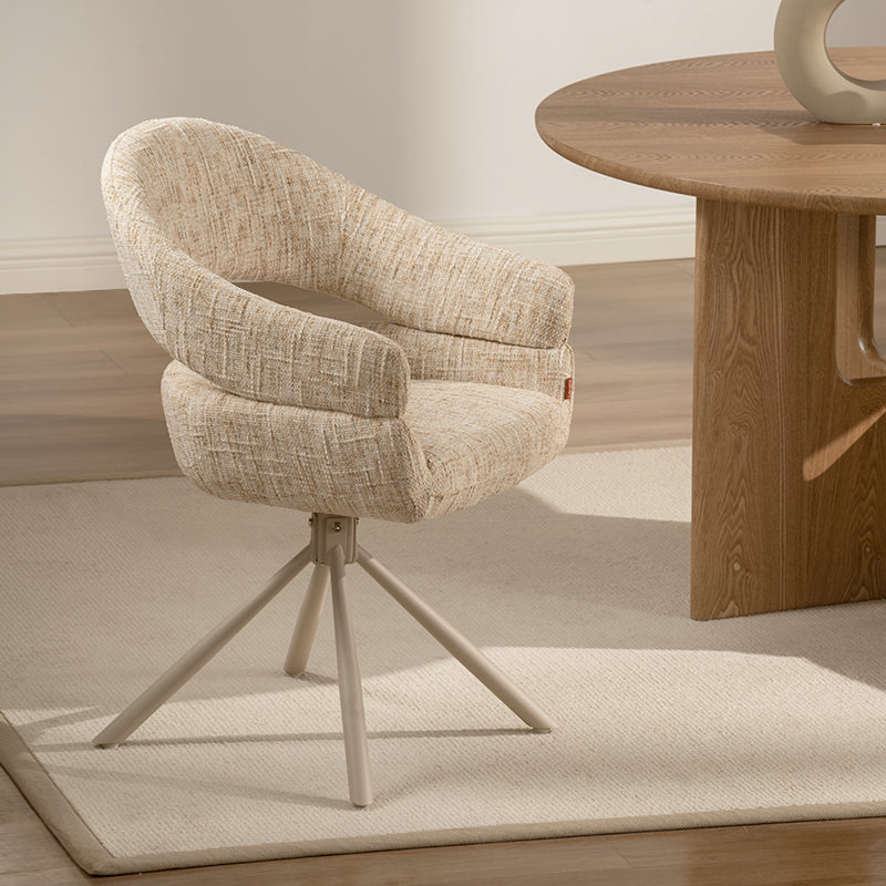Fauteuil salle à manger pivotantes à 360° Briar Sleek [Lot de 1] [Tissu effet lin]
