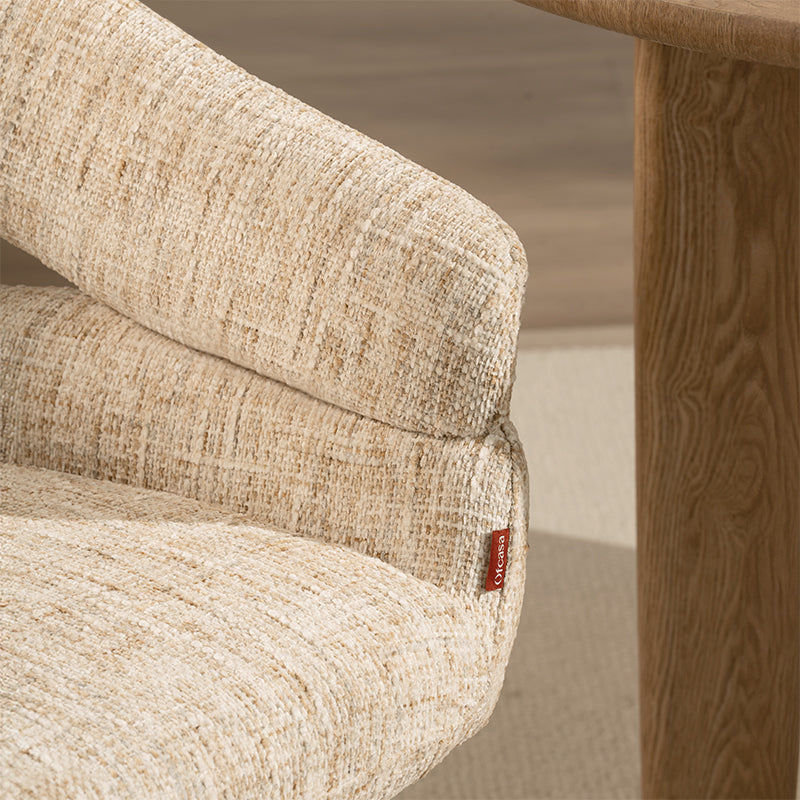 Fauteuil salle à manger pivotantes à 360° Briar Sleek [Lot de 1] [Tissu effet lin]