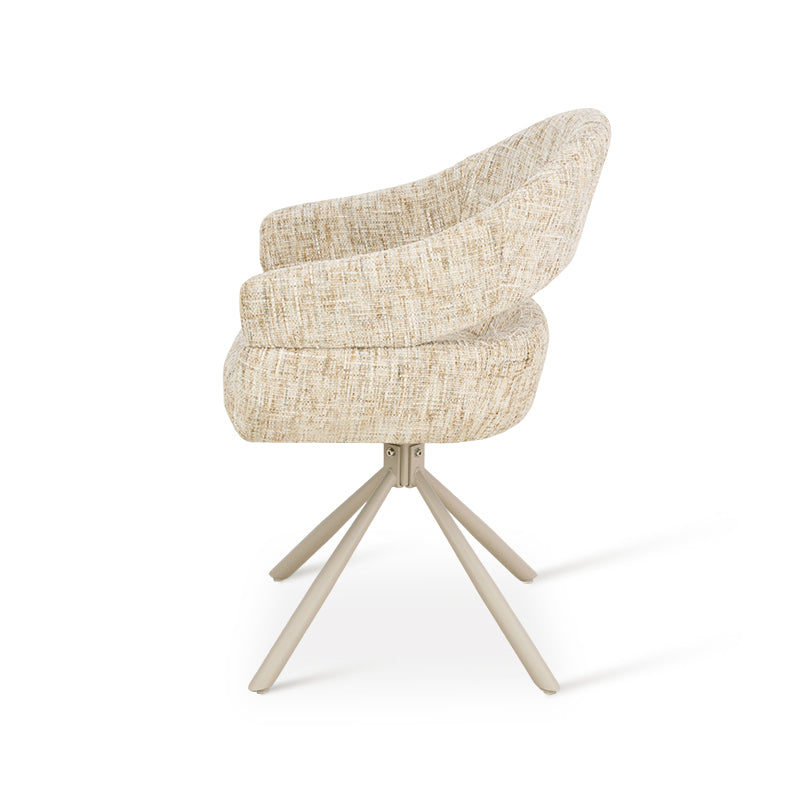 Fauteuil salle à manger pivotantes à 360° Briar Sleek [Lot de 1] [Tissu effet lin]
