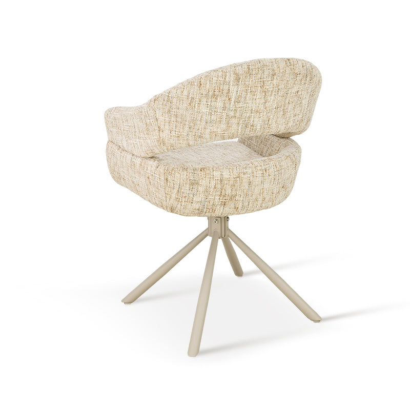 Fauteuil salle à manger pivotantes à 360° Briar Sleek [Lot de 1] [Tissu effet lin]
