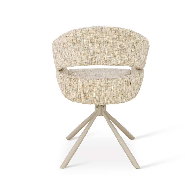 Fauteuil salle à manger pivotantes à 360° Briar Sleek [Lot de 1] [Tissu effet lin]