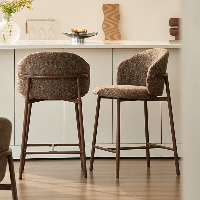 Tabouret de Bar Valda [Lot de 1] [Tissu effet lin] [65 cm]
