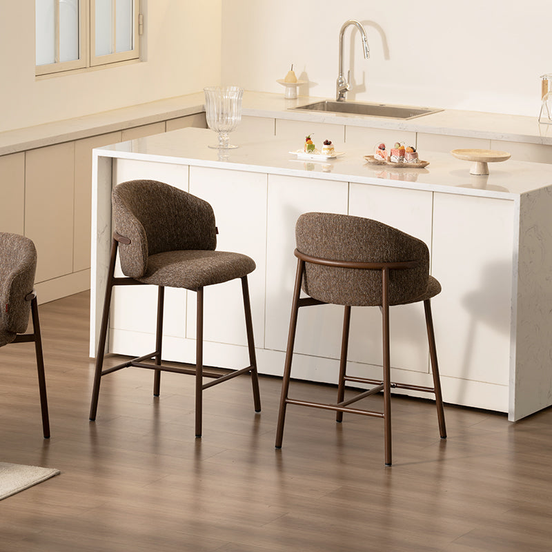 Tabouret de Bar Valda [Lot de 1] [Tissu effet lin] [65 cm]