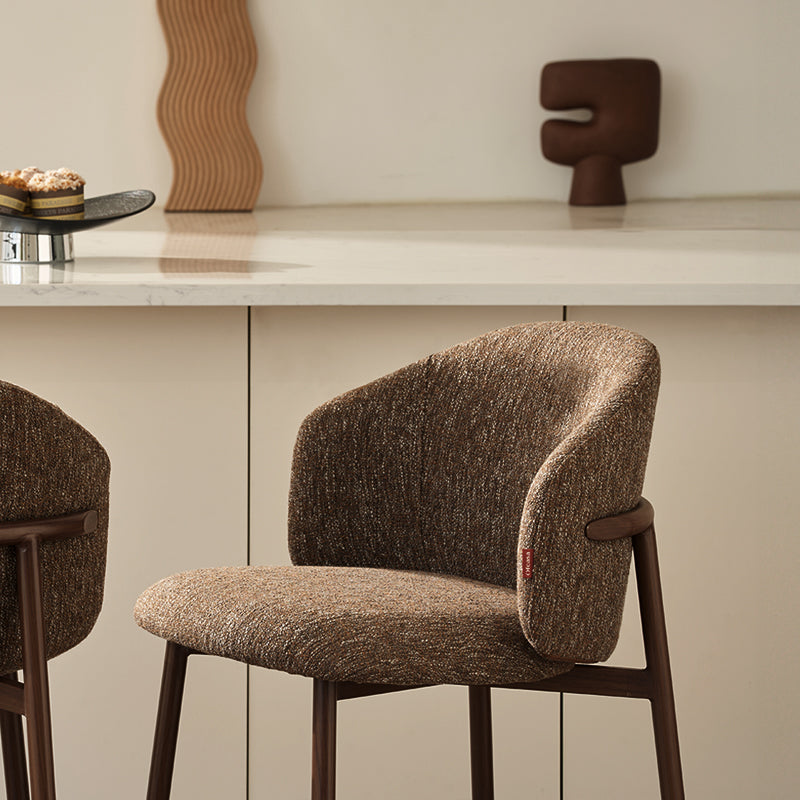 Tabouret de Bar Valda [Lot de 1] [Tissu effet lin] [65 cm]