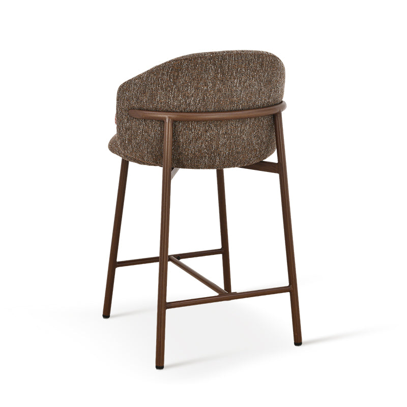 Tabouret de Bar Valda [Lot de 1] [Tissu effet lin] [65 cm]