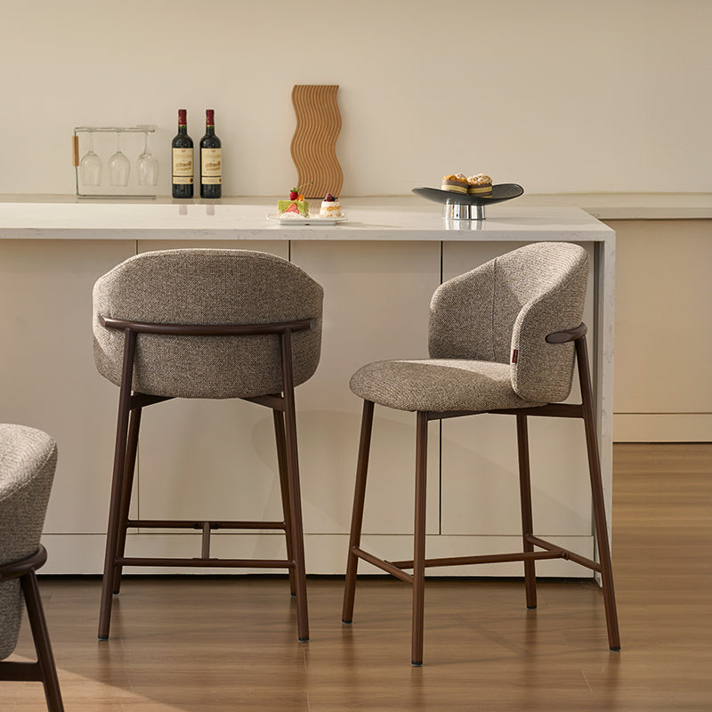 Tabouret de Bar Valda [Lot de 1] [Tissu effet lin] [65 cm]