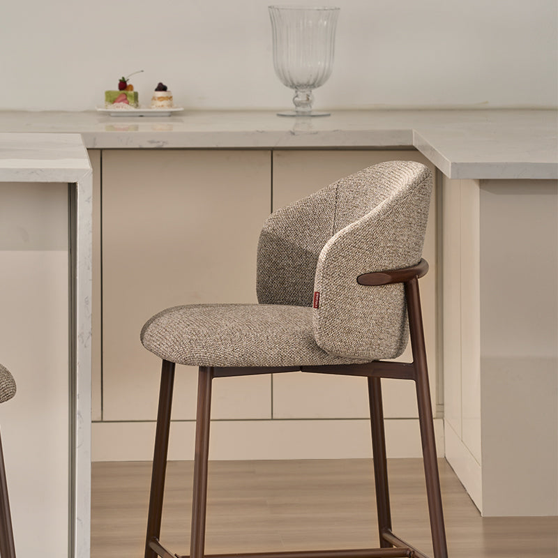 Tabouret de Bar Valda [Lot de 1] [Tissu effet lin] [65 cm]