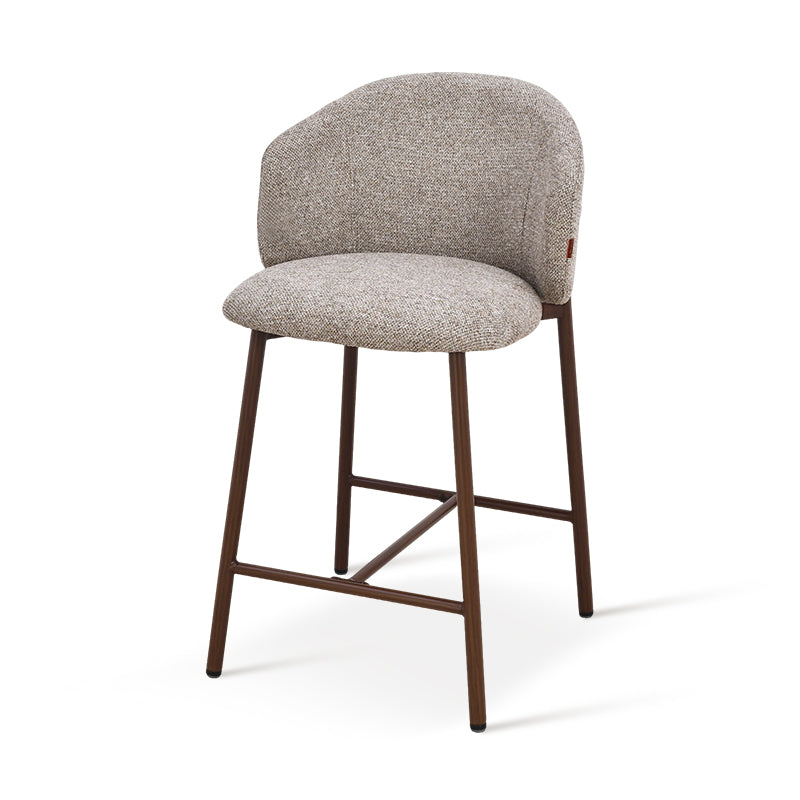 Tabouret de Bar Valda [Lot de 1] [Tissu effet lin] [65 cm]