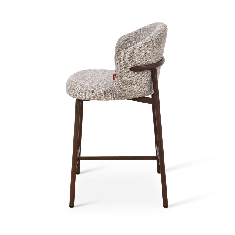 Tabouret de Bar Valda [Lot de 1] [Tissu effet lin] [65 cm]