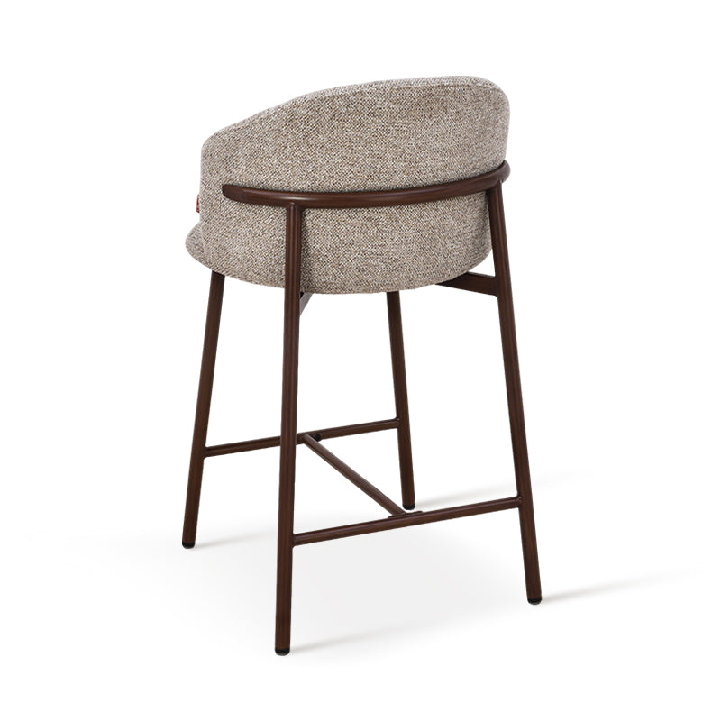 Tabouret de Bar Valda [Lot de 1] [Tissu effet lin] [65 cm]