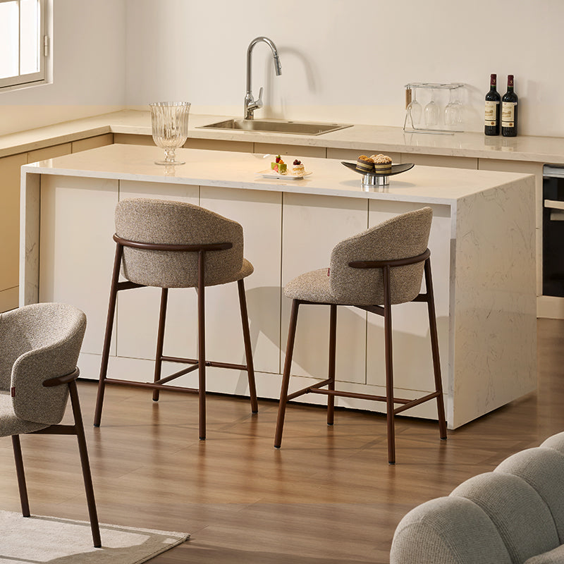Tabouret de Bar Valda [Lot de 1] [Tissu effet lin] [65 cm]