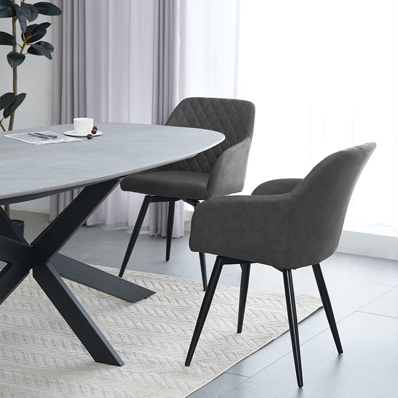 Découvrez les OFCASA fauteuil pivotants Frazer Diamond— similicuir douillet, rotation à 360°, et base métallique solide. Des chaises de salle à manger pivotantes élégantes et confortables, parfaites pour les intérieurs modernes au Royaume-Uni.