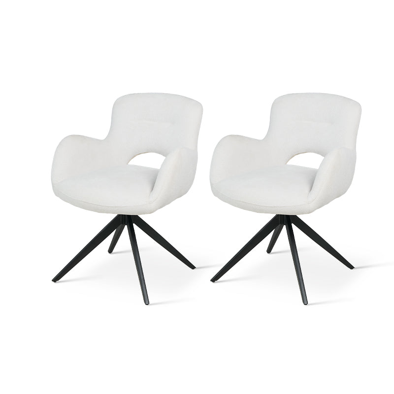 Découvrez les fauteuils de salle à manger pivotants Freya d’OFCASA : assise en lin doux sur une base pivotante à 360°. Idéal pour les cuisines, les bureaux à domicile ou les coins repas cosy.