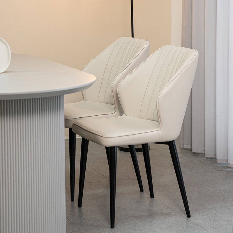 Chaises de salle à manger Aleena [Lot de 1] [Similicuir] [Crème]