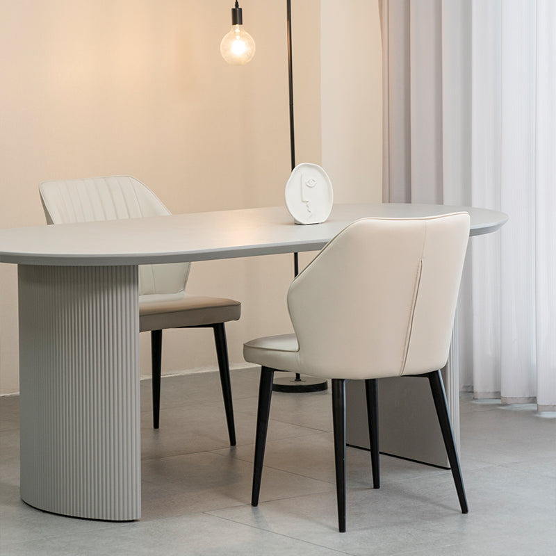 Chaises de salle à manger Aleena [Lot de 1] [Similicuir] [Crème]
