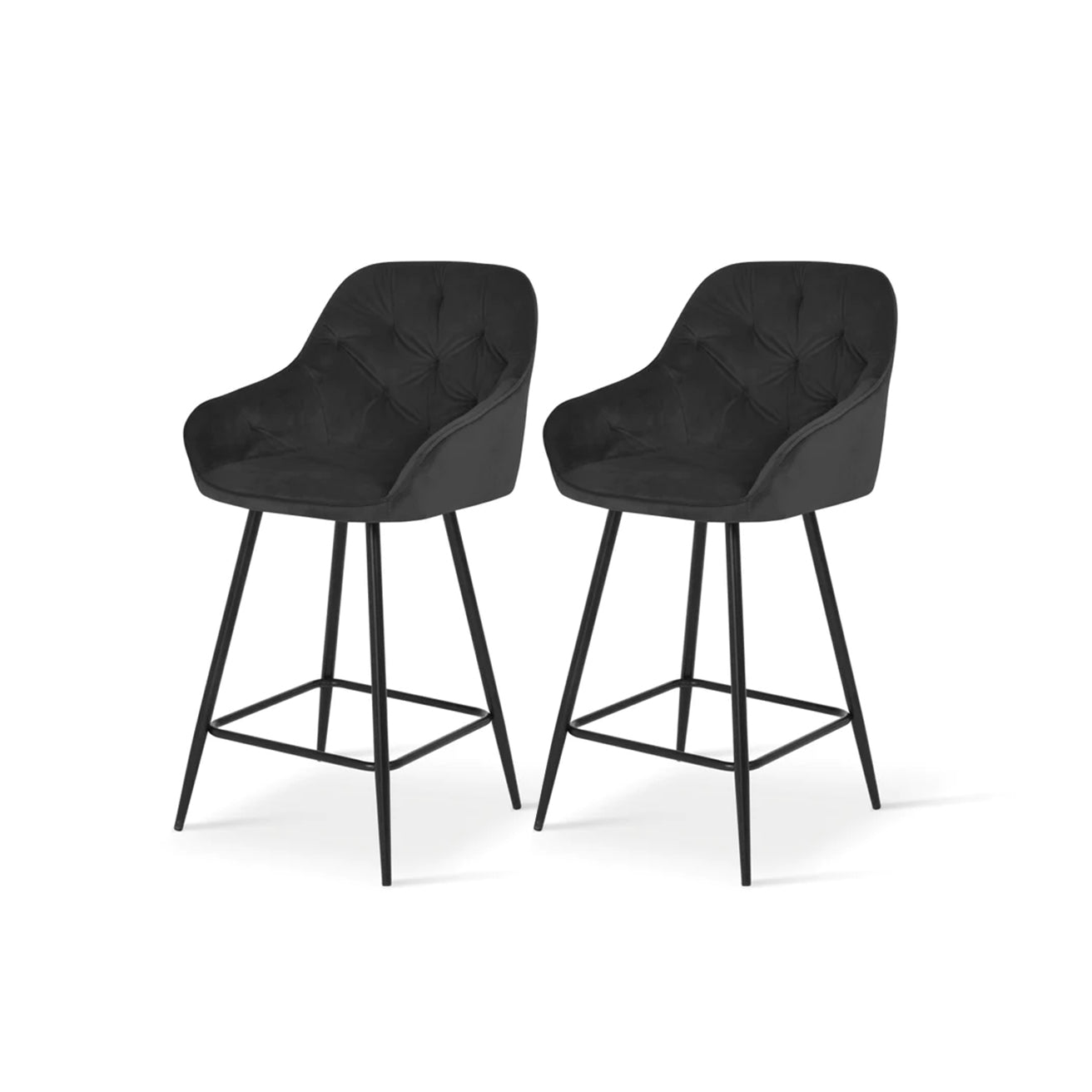 Tabouret de bar design Keaton OFCASA en simili-cuir beige, dossier haut et piètement métal noir – Idéal pour îlots de cuisine modernes