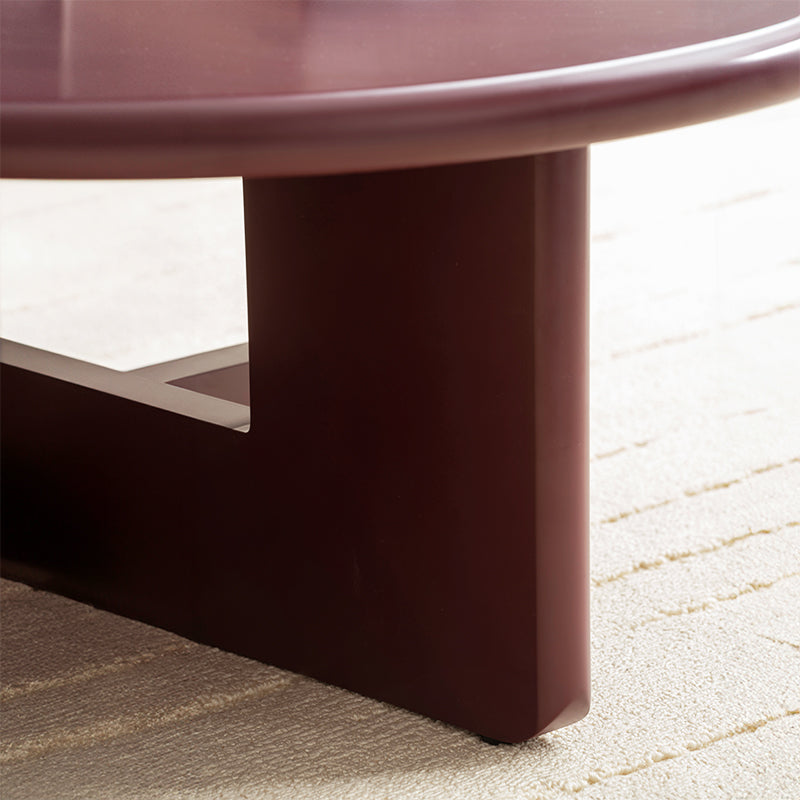 Ensemble table basse ronde Aine Chelsea [Rouge pourpre][Brillant et mat]