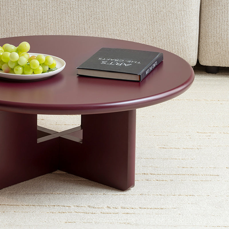 Ensemble table basse ronde Aine Chelsea [Rouge pourpre][Brillant et mat]