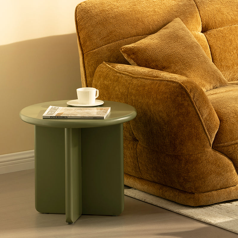 Ensemble de tables basses rondes mates Aine Chelsea [Vert et Beige]