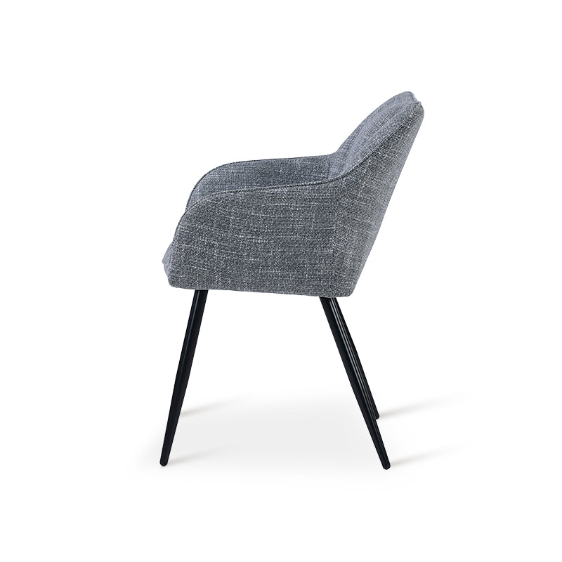 Fauteuil salle à manger Sienna Garden [Lot de 2] [Tissu en lin]