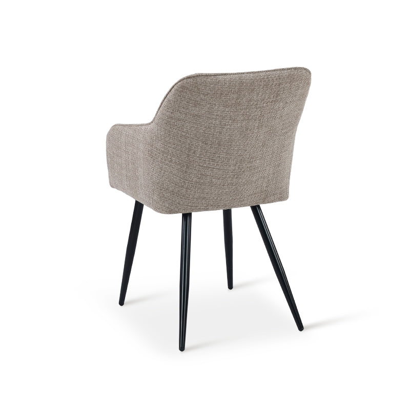 Fauteuil salle à manger Sienna Garden [Lot de 2] [Tissu en lin]