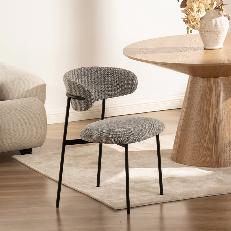 Chaise de salle à manger Zahra [Lot de 2] [Tissu Boucle][Tissu effet lin] [⌀ 1.9 cm]