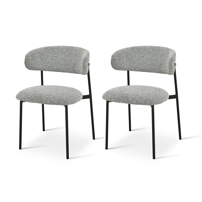 Chaise de salle à manger Zahra [Lot de 2] [Tissu Boucle][Tissu effet lin] [⌀ 1.9 cm]